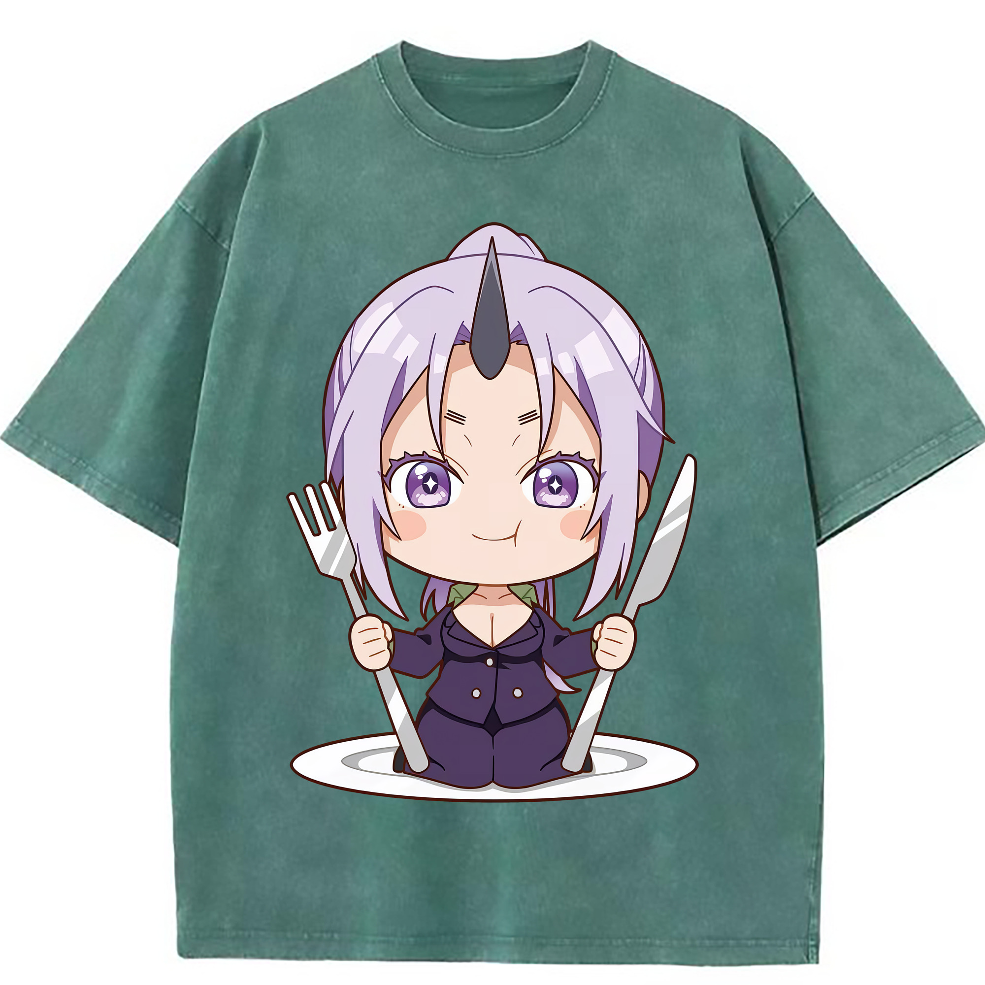 （画像用） 転スラ Regarding Reincarnated to Slime 綿100% ヴィンテージ風 半袖Tシャツ（フロントプリント）